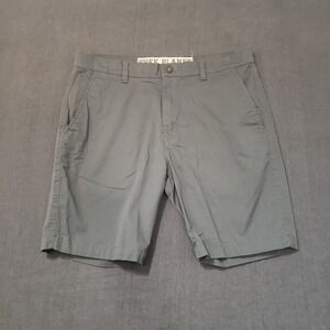 Free Planet Mens Chino Shorts Size 32 Gray Stretch Flat Front Casual Mid Rise